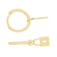 thumbnail image 5 of JewelStop 14K Yellow Gold Lock Dangling Charm Earrings with Polished Finish and Hinged Clasp - 1.20gr, 5 of 7