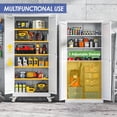 thumbnail image 6 of 75" Tall Metal Garage Storage Cabinet with Wheels and Locking Doors and Tall Rolling Steel Tool Cabinet with 5 Adjustable Shelves for Garage,Home,Office,Shop (White), 6 of 12