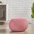 thumbnail image 2 of GDF Studio Belle Modern Knitted Cotton Round Pouf, Pink, 2 of 7