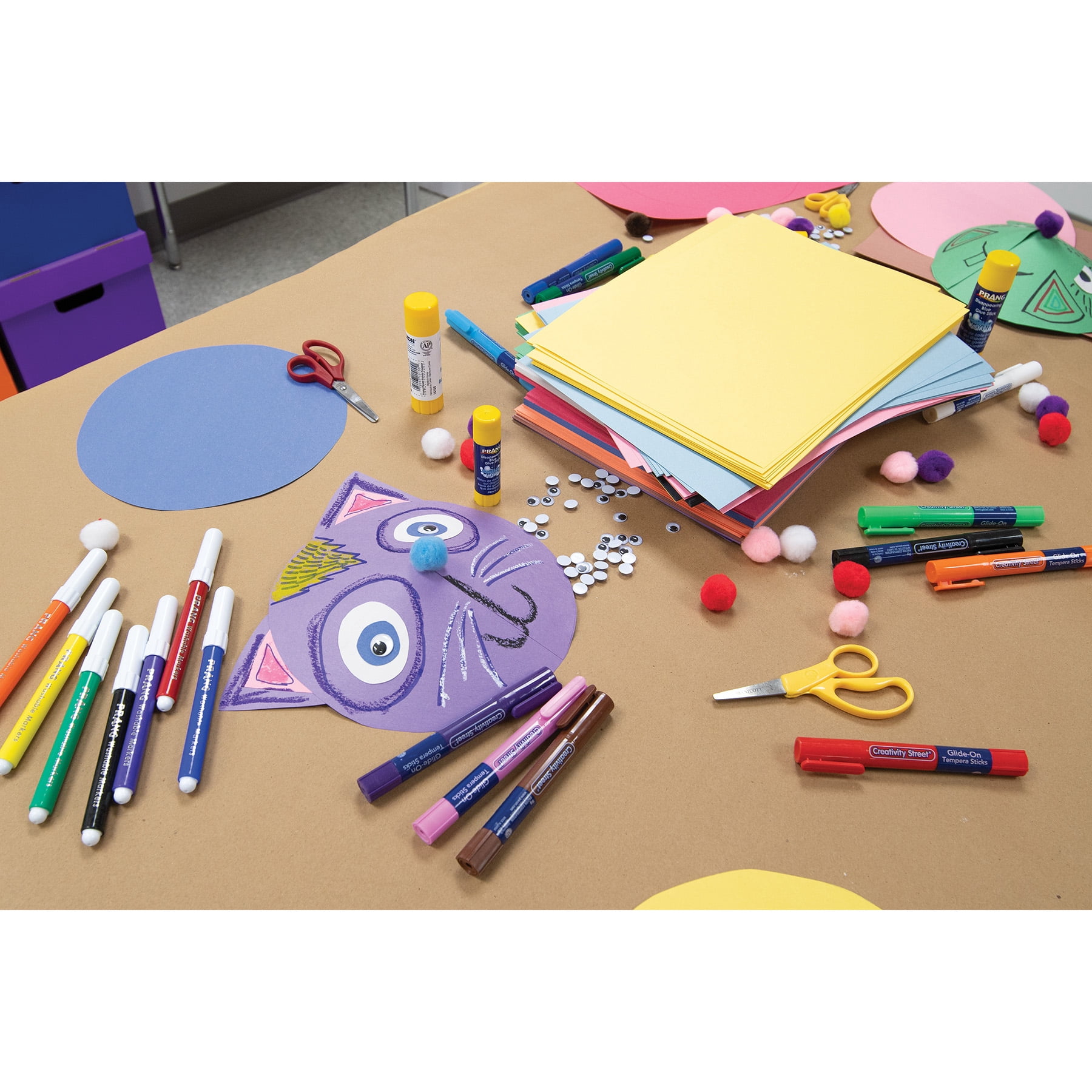 Prang Construction Paper, Medium Weight, 10 Assorted Colors, 9" x 12", 100 Sheets Per Pack, 5 Packs