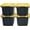 12 Gallon, variant on CX BLACK & YELLOW, 12-Gallon Heavy Duty Tough Storage Container & Snap-Tight Lid, (12.51H x 16.3W x 21.8D), Weather-Resistant Design and Stackable Organization Tote [4 Pack]