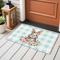 thumbnail image 4 of Entryway Rug 2'x3', Easter Bunny Small Rug for Kitchen Bathroom Door Mat Indoor Entrance, Spring Watercolor Rabbit Flower Green Plaid Non-Slip Area Rugs Floor Mats Carpet Front Door Rugs, 4 of 8