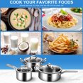 thumbnail image 4 of Costway 6 Piece Stainless Steel Cookware Set Nonstick Pot And Pans w/ Glass Lids Silver, 4 of 10