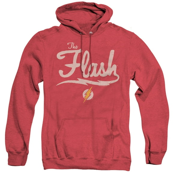 JLA Justice League Old School Flash Adult Heather Hoodie Sweatshirt Red