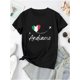 thumbnail image 2 of Camiseta de Verano para Mujer Suave Cuello RedondoCreative English Heart Flag Pattern Printed Women'S Fashionable Round Neck Short Sleeve, Simple Casual Sports T-Shirt, Comfortable Summer Top for Wo, 2 of 7