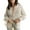 Beige, variant on ZSQDM Women's Casual Crewneck Button Down Cardigan Sweater Knit Outwear White Cardigan for Women Women's Oversized Sweater Casual Loose Crew Neck Side Split Jumper Tops Crochet Sweater(L)