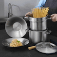 thumbnail image 3 of Pasta Pot with Strainer Insert 5qt,  Stainless Steel Pasta Cooker, Spaghetti Pot, Steamer Stock Pot with Lid, suitable for Various Stovetops, 3 of 6