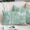 thumbnail image 2 of Green Abstract Throw Pillow Covers, Vintage Geometric Gradient Oil Painting Modern Soft Breathable Pillow Cases with Invisible Zipper, Standard Pillowcases for Couch Bed Sofa Chair 20x26 Inches, 2 of 9
