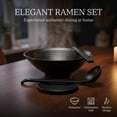 thumbnail image 2 of 16 Pcs Ramen Bowl Set, Black Melamine Japanese Dinnerware Set, Includes 4 Noodle Bowls, 4 Chopstick Pairs, 4 Spoons, and 4 Sauce Plates for Soup, Rice, Udon, Pho, Home Dining, 2 of 7