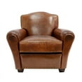 thumbnail image 3 of Pasargad Home Palermo Collection Top Grain Genuine Leather Wing ChairBrown, 3 of 10