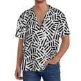 thumbnail image 3 of KLL Weave Geometric Print Men's Shirt Short Sleeve Button Down Summer Cuba Beach Shirts- Small, 3 of 7