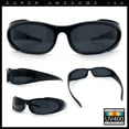 thumbnail image 2 of Mens Classic 90s Oval Cropped Bottom Wrap Around Sport Plastic Sunglasses Shiny Black - Black, 2 of 8