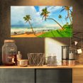 thumbnail image 1 of Palm Trees over the Beach Sri Lanka - Modern Seascape Canvas Artwork, 1 of 3