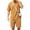 Dark Khaki, variant on Mens Shorts Sets 2 Piece Outfits Summer Casual Tracksuit Short Sleeve T Shirts and Shorts Suit for Men