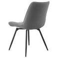 thumbnail image 6 of Pemberly Row Faux Leather Swivel Dining Chairs Gray and Gunmetal (Set of 2), 6 of 13