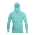 thumbnail image 2 of Men's Sun Protection Hoodie Shirt with Face Cover UV Spf Upf 50+ Rash Guard Sun Shirts Outdoor Hiking Swim Fishing Long Sleeve Hoodies,Turquoise S, 2 of 5