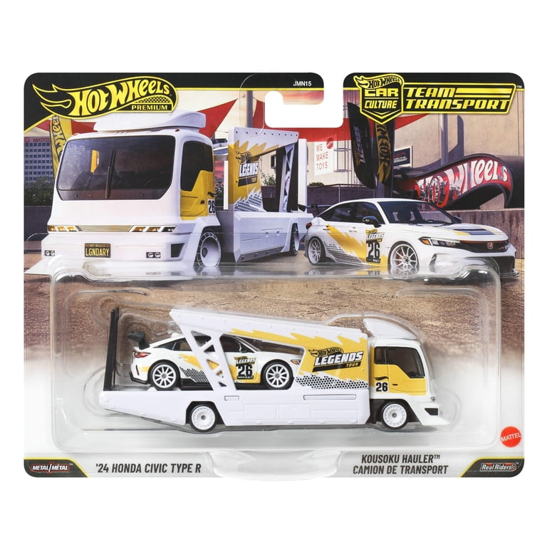 Hot Wheels Legends Team Transport Hauler & Toy Car, 2-Pack of