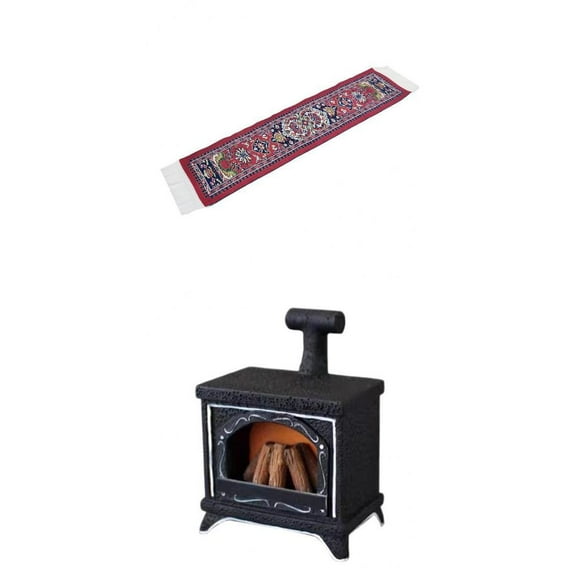 1:12 Chimenea Eléctrica LED Llama con Alfombra Dormitorio Juguete