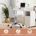 thumbnail image 5 of LIFERECORD Modern Armless Office Chair | Adjustable Swivel Desk Chair with Wheels for Home Office & Small Spaces, Pale Gray, 5 of 8