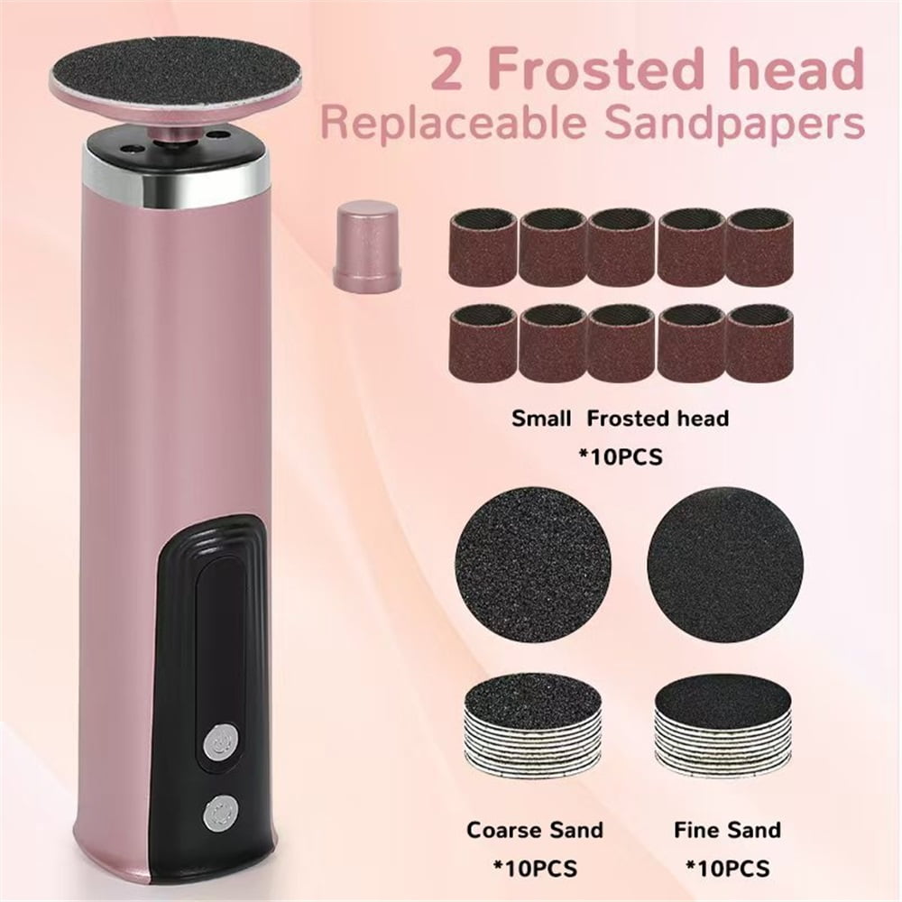 2 in 1 Electric Foot Callus Remover Cordless, Professional Feet Pedicure Tools for Dead Skin, Rechargeable Foot Sander & Nail File Perfect Christmas Gifts for Women/Mom