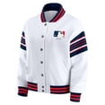 thumbnail image 2 of Women's WEAR by Erin Andrews White MLB Merchandise Full-Snap Fleece Sweatshirt Jacket, 2 of 6
