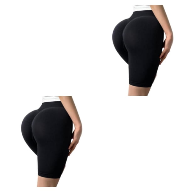 Pantalones Cortos Deportivos Minnieouse de Poliéster para Mujer Cintura Alta Negro S 2piezas