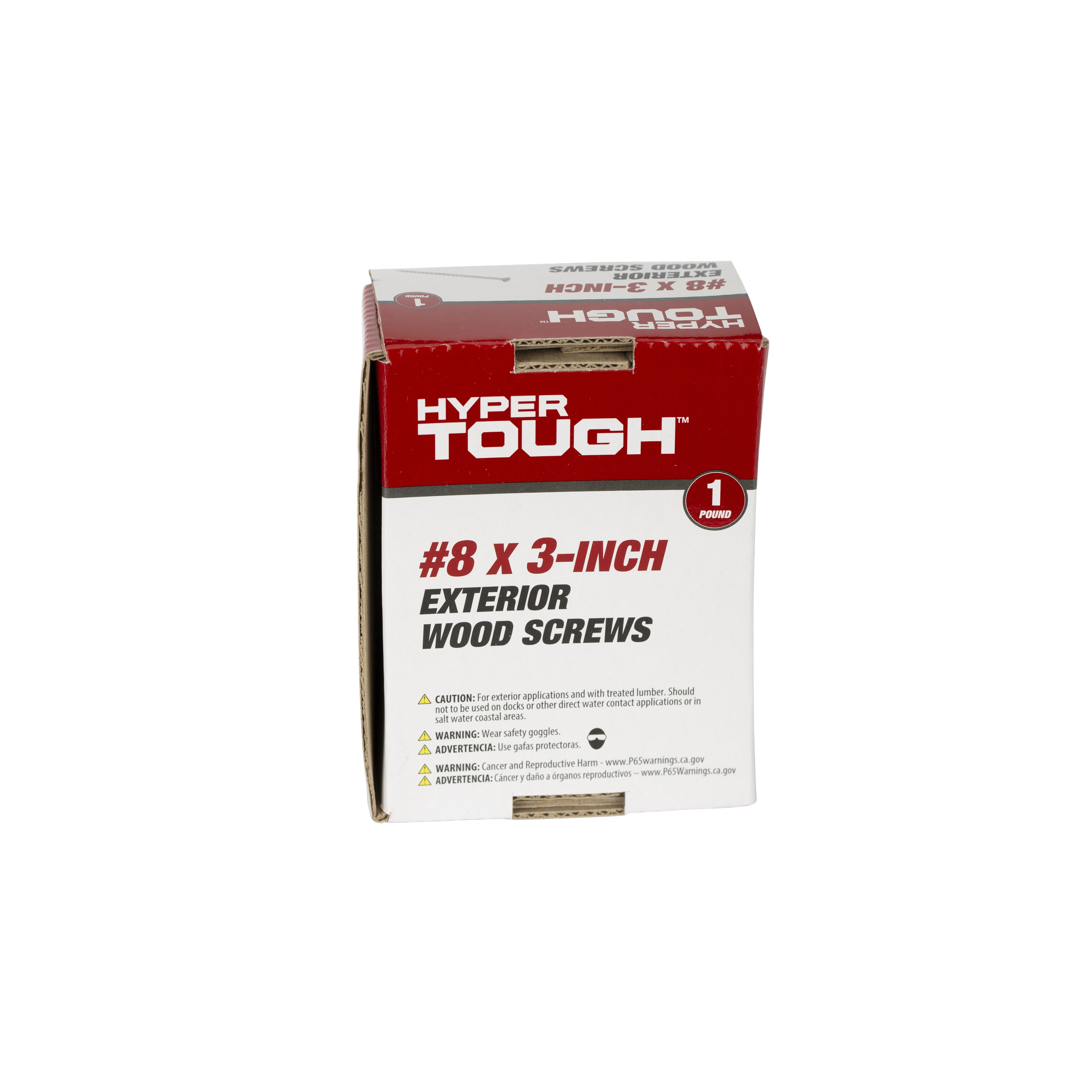 Hyper Tough #8 x 3 in. Phillips Flat Head Exterior Wood Screw, 1 lb Box