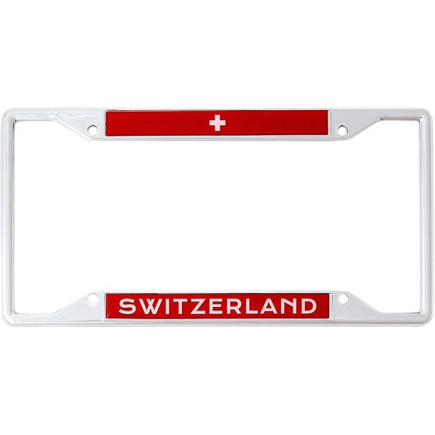 Country of Switzerland Flag License Plate Frame For Front Back of Car
