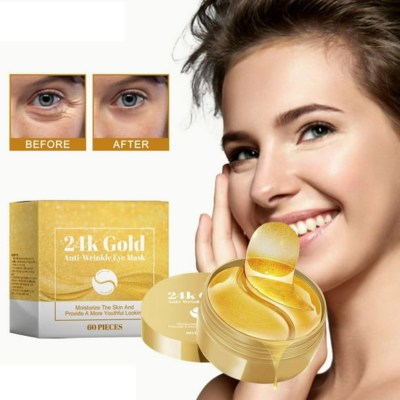 Riforla Eye Pads Eye Pads Against Dark Circles Removing Eye Eye Men Collagen Moisturising for Puffiness Fine Lines Tear Bags Gold Eye 60 Pieces Eye Mask Yellow