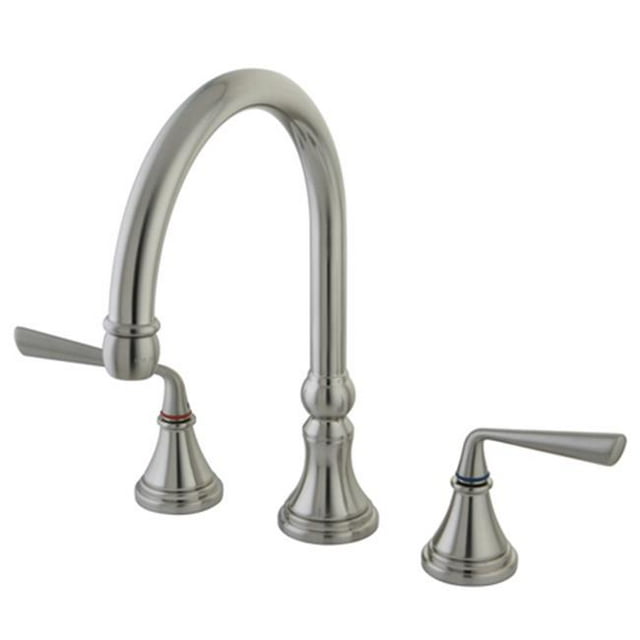 Kingston Brass KS2798ZLLS Robinet de Cuisine à Double Poignée Sans Pulvérisateur en Laiton