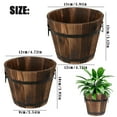 thumbnail image 4 of HJQEQVD Wooden Whiskey Barrel Planters - Wooden Bucket Barrel Garden Planters Set - Rustic Flower Planters Pots Container for Indoor Outdoor Garden Home Plants, 4 of 9