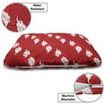 thumbnail image 3 of Japanese Pet Bed, Oriental Illustration with Clouds and Scale Patterned Background Traditional, Resistant Pad for Dogs and Cats Cushion with Removable Cover, 24" x 39", Vermilion White, by Ambesonne, 3 of 4