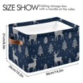 thumbnail image 4 of Reindeer Christmas Trees Elegant Knit Pattern Square Storage Bins with Handles Collapsible Containing Box 1 Pack, 4 of 9