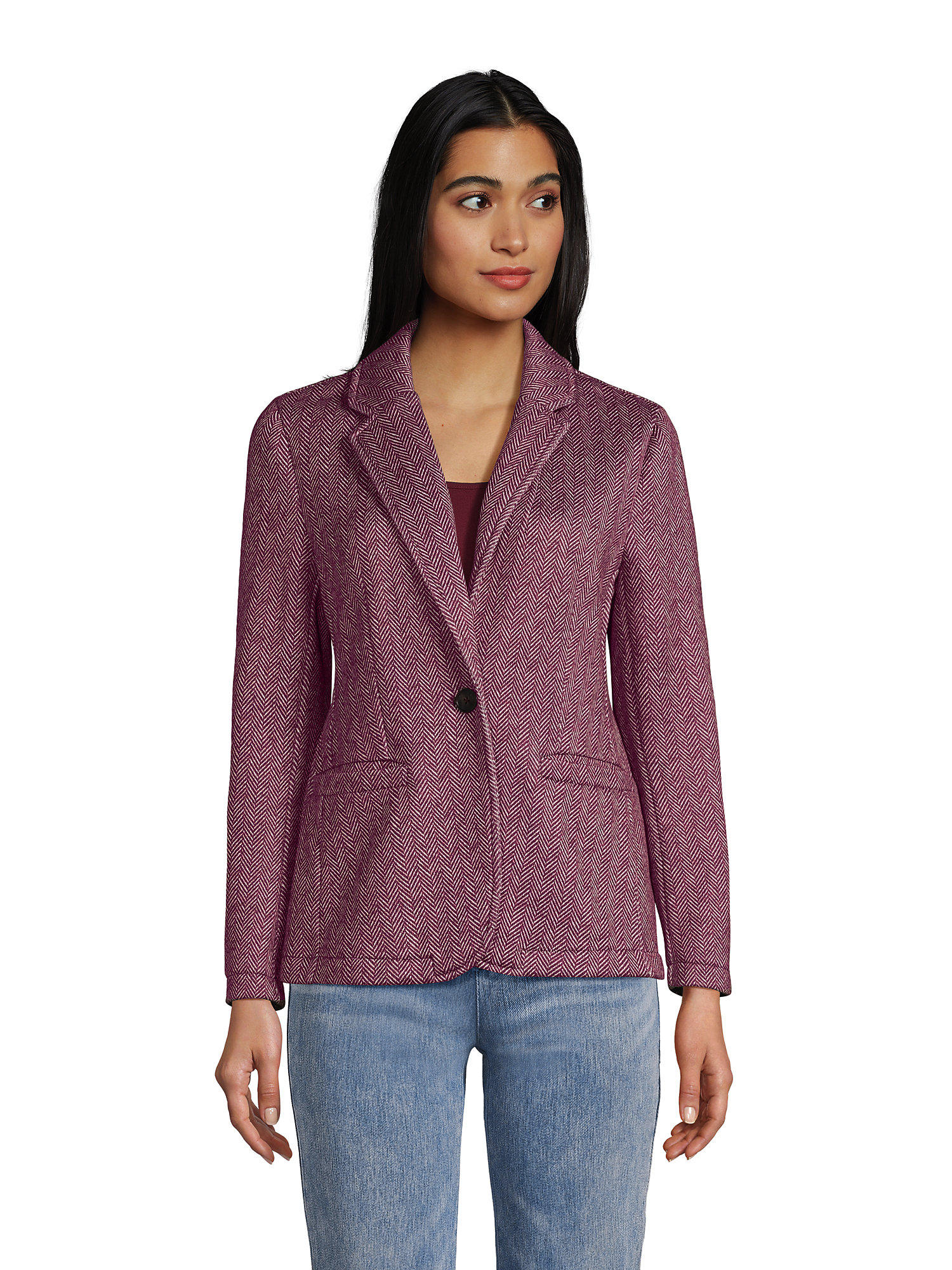 Lands' End Women's Sweater Fleece Blazer Jacket - The Blazer - Walmart.com