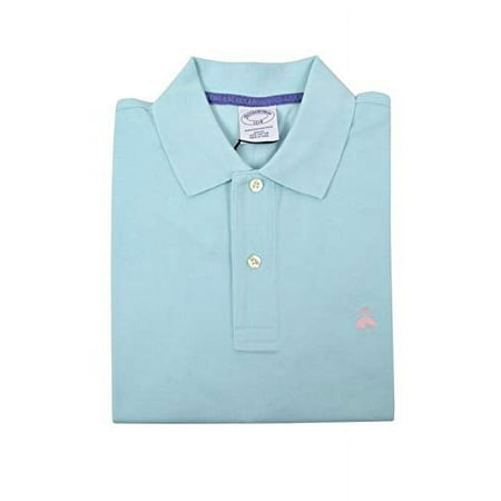 New Brooks Brothers Men's Slim Fit Performance Pique Polo Shirt Celeste Blue (Small)