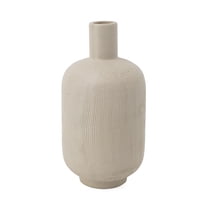 Mainstays Papyrus Beige Combed Ceramic Decorative Vase, 8.75"