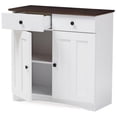 thumbnail image 4 of Allora Contemporary Wood Server in White and Dark Brown, 4 of 4
