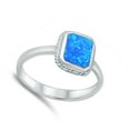 thumbnail image 4 of CHOOSE YOUR COLOR Blue Simulated Opal Traditional Ring .925 Sterling Silver Band CZ Female Size 10, 4 of 4