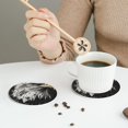 thumbnail image 6 of Pofeuu Ink Style Bald Eagle Print Leather Coasters Set of 6, Round Cups Mugs Mat Pad for Home Kitchen Heat Resistant Drink Coasters,Round Shape, 6 of 7