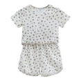 thumbnail image 2 of BOOMNY Girls 2 Peice Pajamas Sets Graphic Short Sleeve Sleepwear Tops Shorts Pjs Set for Kids Cozy Loungewear Homewear, 2 of 3
