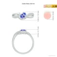 thumbnail image 4 of Angara Natural 0.45 Ct. Tanzanite with Diamond Side Stone Ring in Sterling Silver for Women (Ring Size: 12), 4 of 9