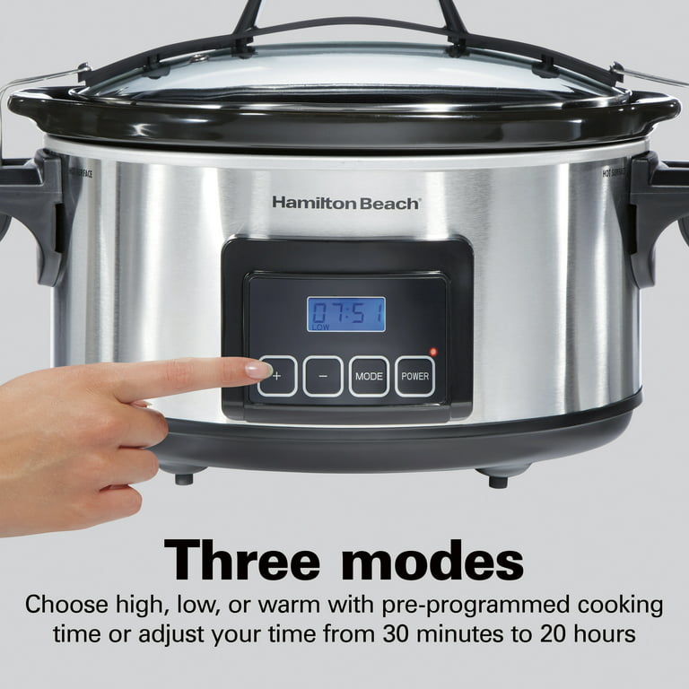 Hamilton Beach 6-Quart Stainless Steel Oval Slow Cooker in the Slow Cookers  department at
