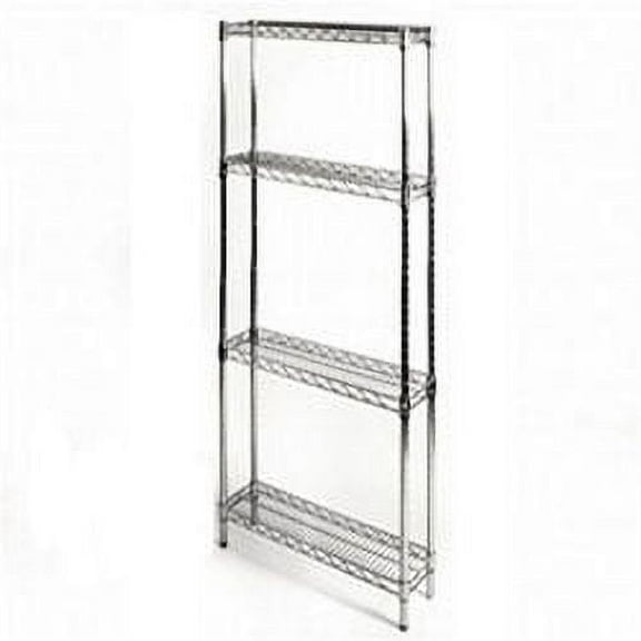 Shelving Inc. 8" d x 24" w x 96" h Chrome Wire Shelving with 4 Tier Shelves, Weight Capacity 800lbs Per Shelf