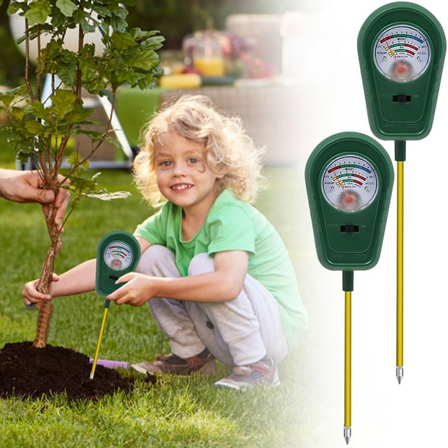 Soil Tester 3-in-1 Fertility Moisture pH Meter | Land Testing Instrument | Garden Plant Analyzer | Accurate Humidity Nutrient pH Detection | Portable Pointer Tool for Yard Lawn | Single Pack