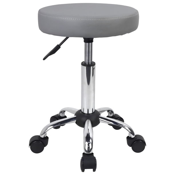 Silla de salón FURWOO, taburete ajustable con ruedas, color gris
