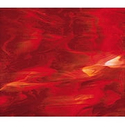 OCEANSIDE STAINED/FUSING GLASS SHEETS - RED/WHITE FUSIBLE (Small 8" x 12")