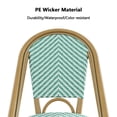 thumbnail image 5 of Meetleisure Modern Stripe Coffee Chair with Wicker Wood Grain Metal Base for Outdoor,Green, 5 of 12