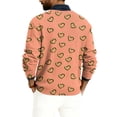 thumbnail image 3 of LWavelet Men's Blush & Burgundy Heart Sweater - Soft Tone Design, Great for Valentine's Day Outings & Understated Romantic Style Gold L, 3 of 5