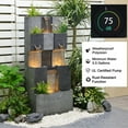 thumbnail image 4 of Outdoor Fountain 4 Tiered Modern Waterfall Fountains with LED Lights for Garden, Living Room, Patio, Home Decor, 4 of 6