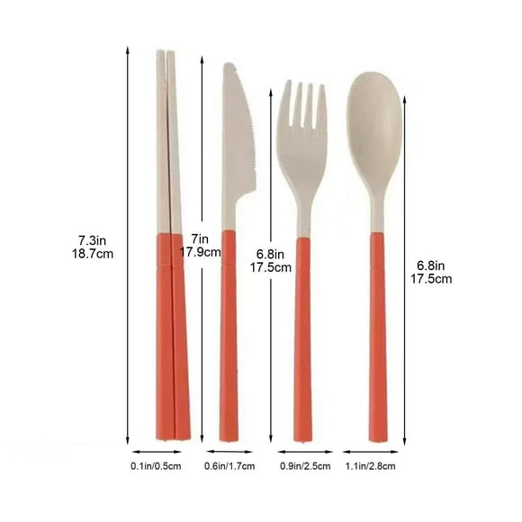 Ensemble de Cuillères et Fourchettes Ensemble de Couverts Portable avec Couteaux, Cuillères, Fourchettes, Baguettes Détachables et Cadeaux pour Étudiants